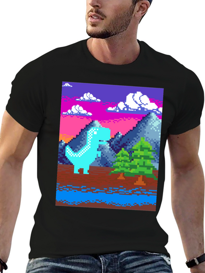 Pixel Dino T-Shirt - Retro Gaming Style