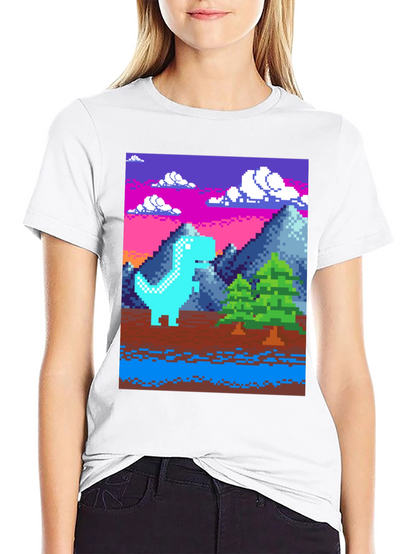Pixel Dino T-Shirt - Retro Gaming Style