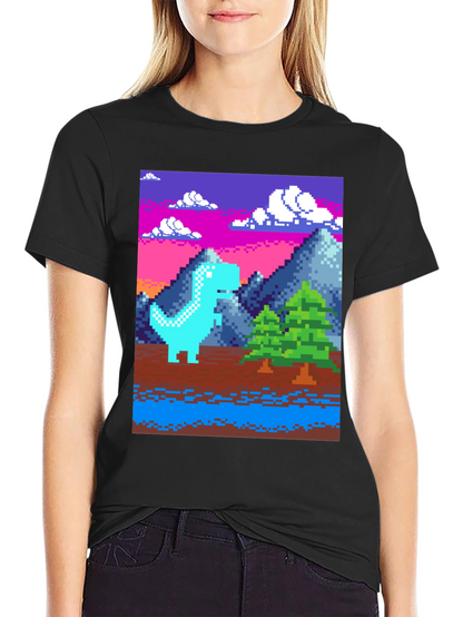 Pixel Dino T-Shirt - Retro Gaming Style