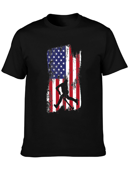 American Flag Baseball Silhouette T-Shirt