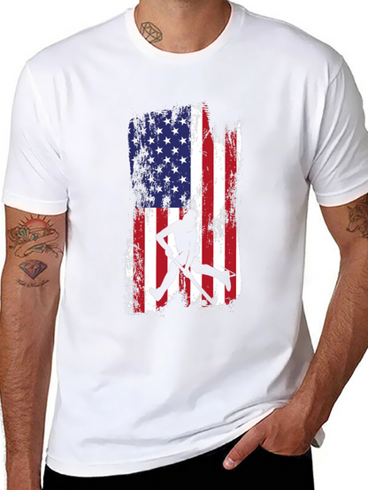 American Flag Baseball Silhouette T-Shirt