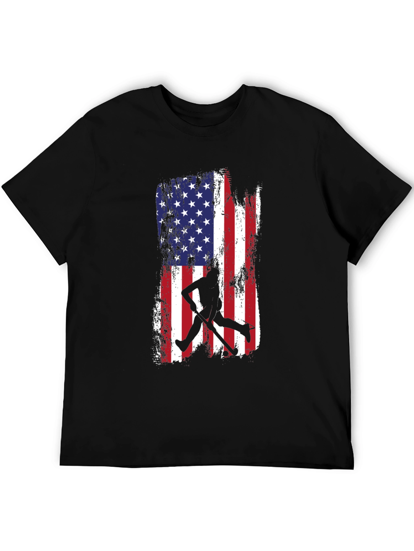 American Flag Baseball Silhouette T-Shirt