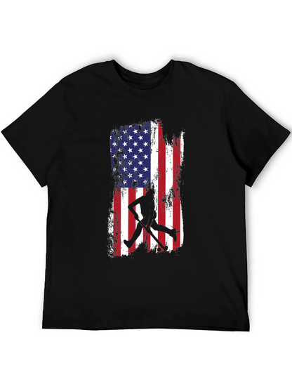 American Flag Baseball Silhouette T-Shirt