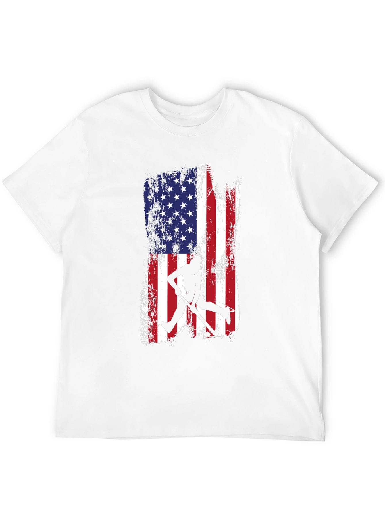 American Flag Baseball Silhouette T-Shirt