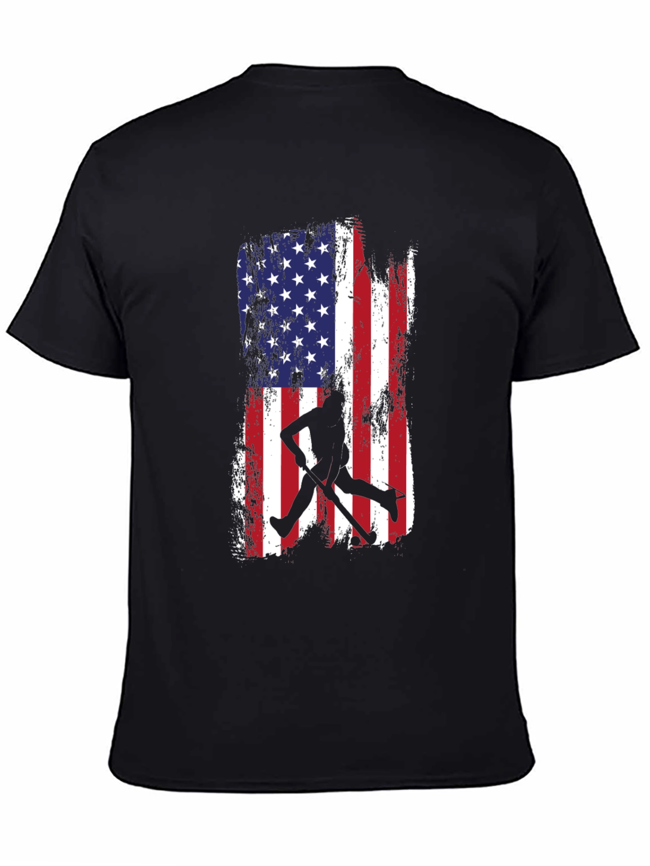 American Flag Baseball Silhouette T-Shirt