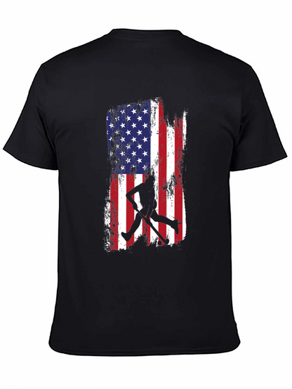American Flag Baseball Silhouette T-Shirt