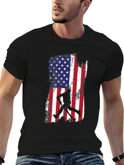 American Flag Baseball Silhouette T-Shirt