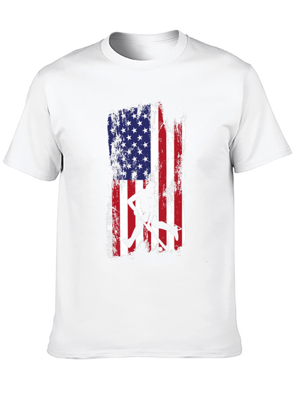 American Flag Baseball Silhouette T-Shirt