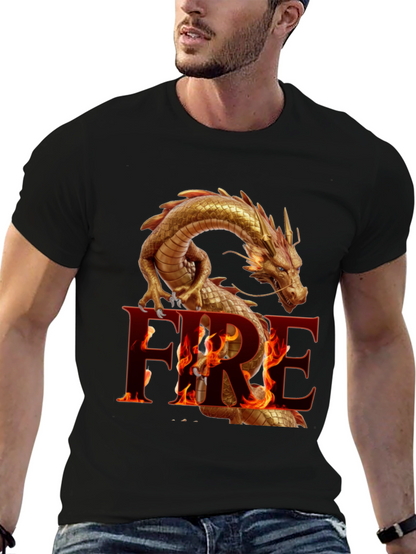 Fiery Dragon Graphic Tee - Bold and Unique Design