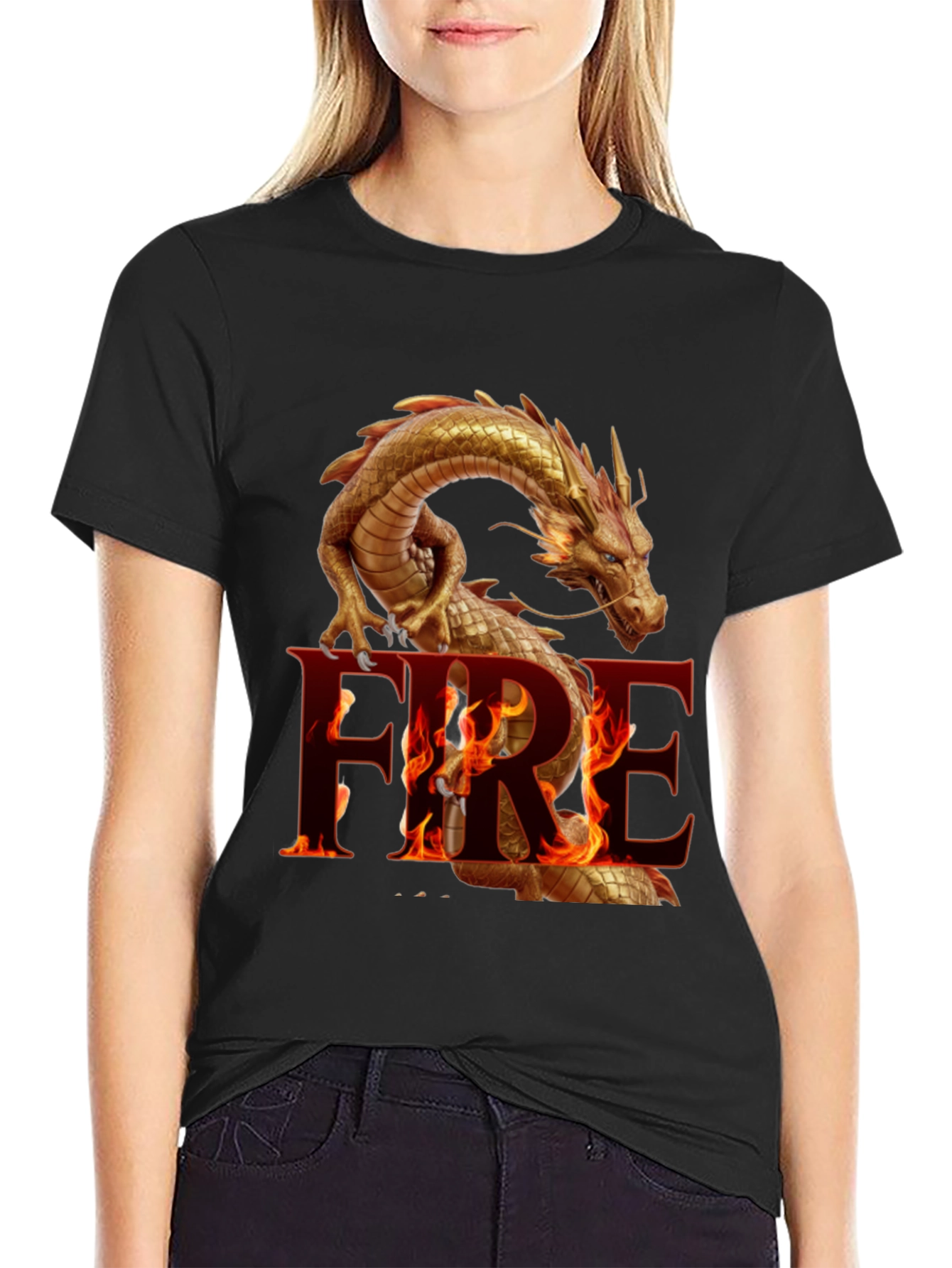 Fiery Dragon Graphic Tee - Bold and Unique Design
