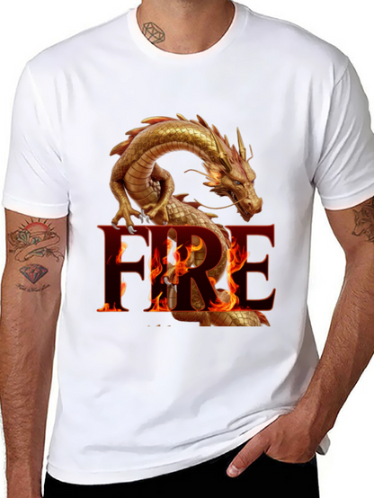 Fiery Dragon Graphic Tee - Bold and Unique Design
