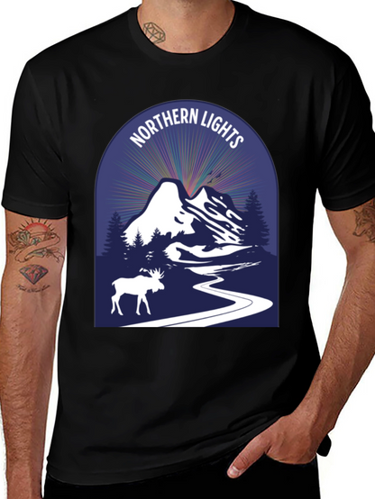 Northern Lights Moose Graphic Tee
