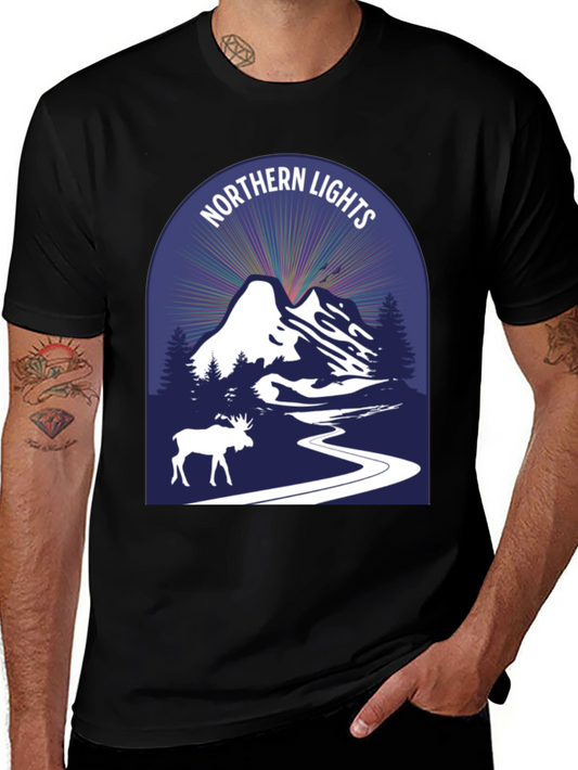 Northern Lights Moose Graphic Tee