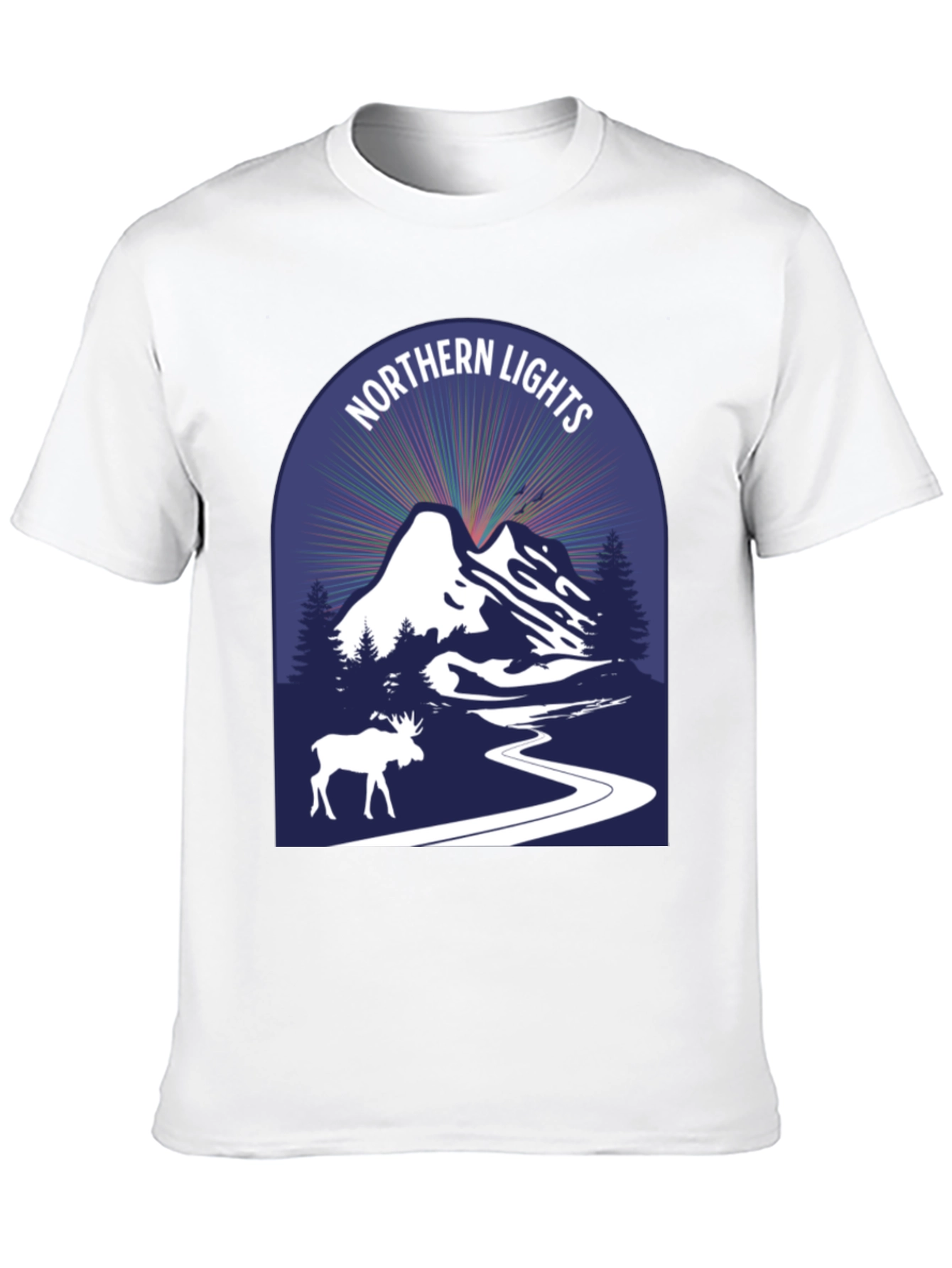 Northern Lights Moose Graphic Tee