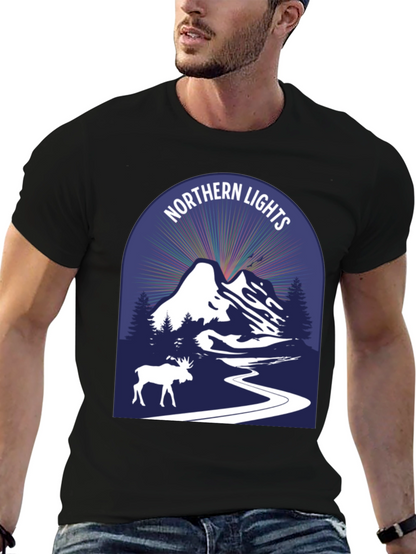 Northern Lights Moose Graphic Tee