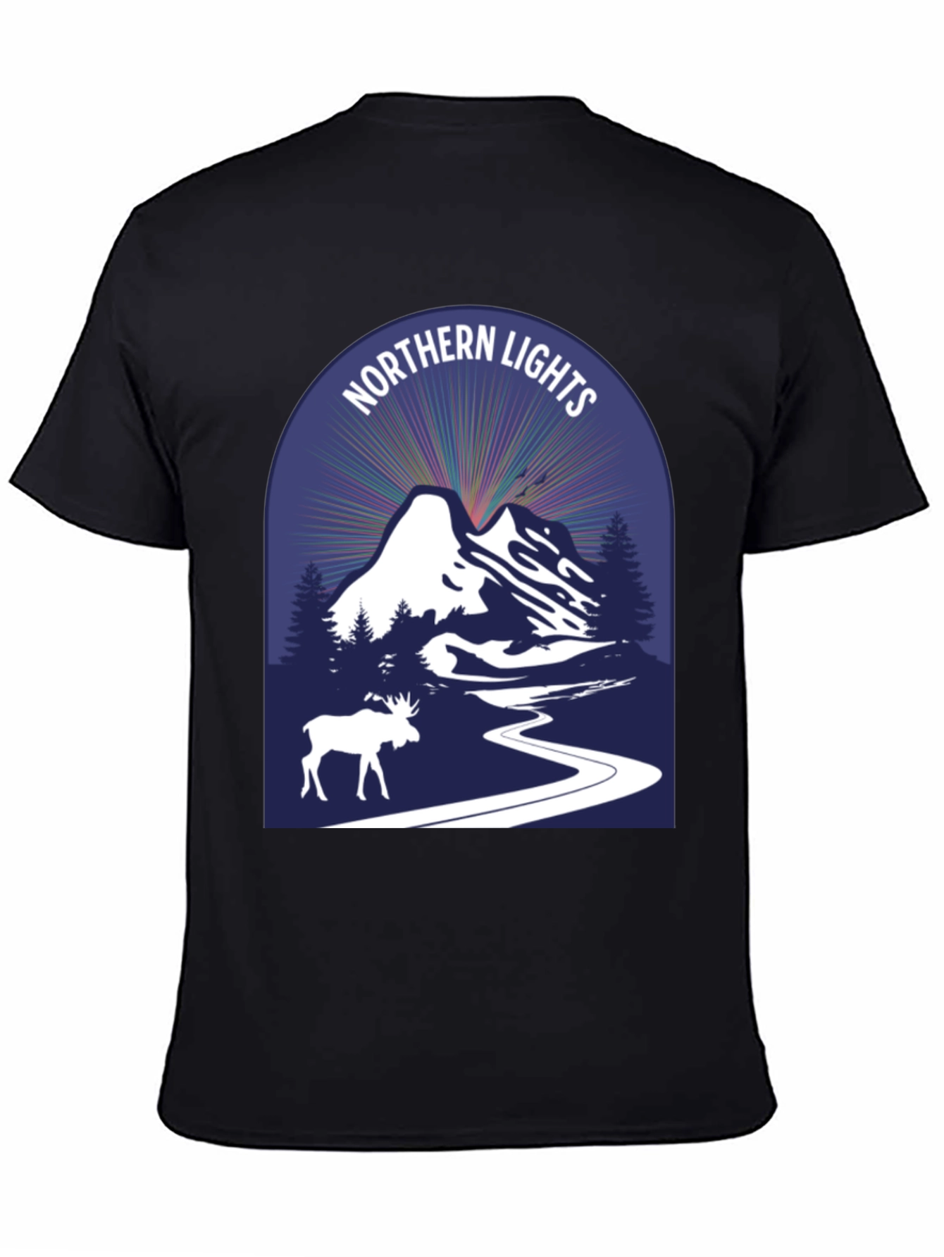 Northern Lights Moose Graphic Tee