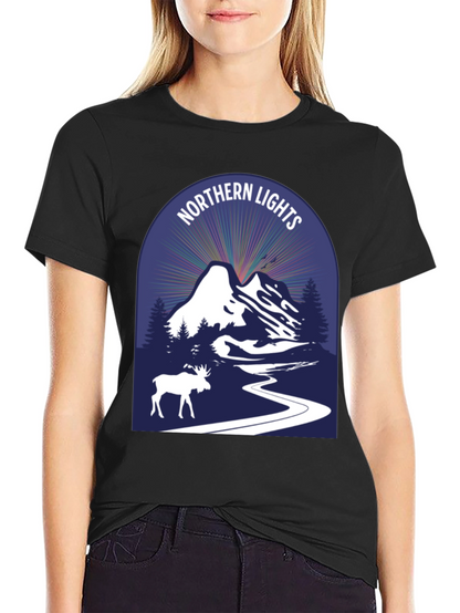 Northern Lights Moose Graphic Tee