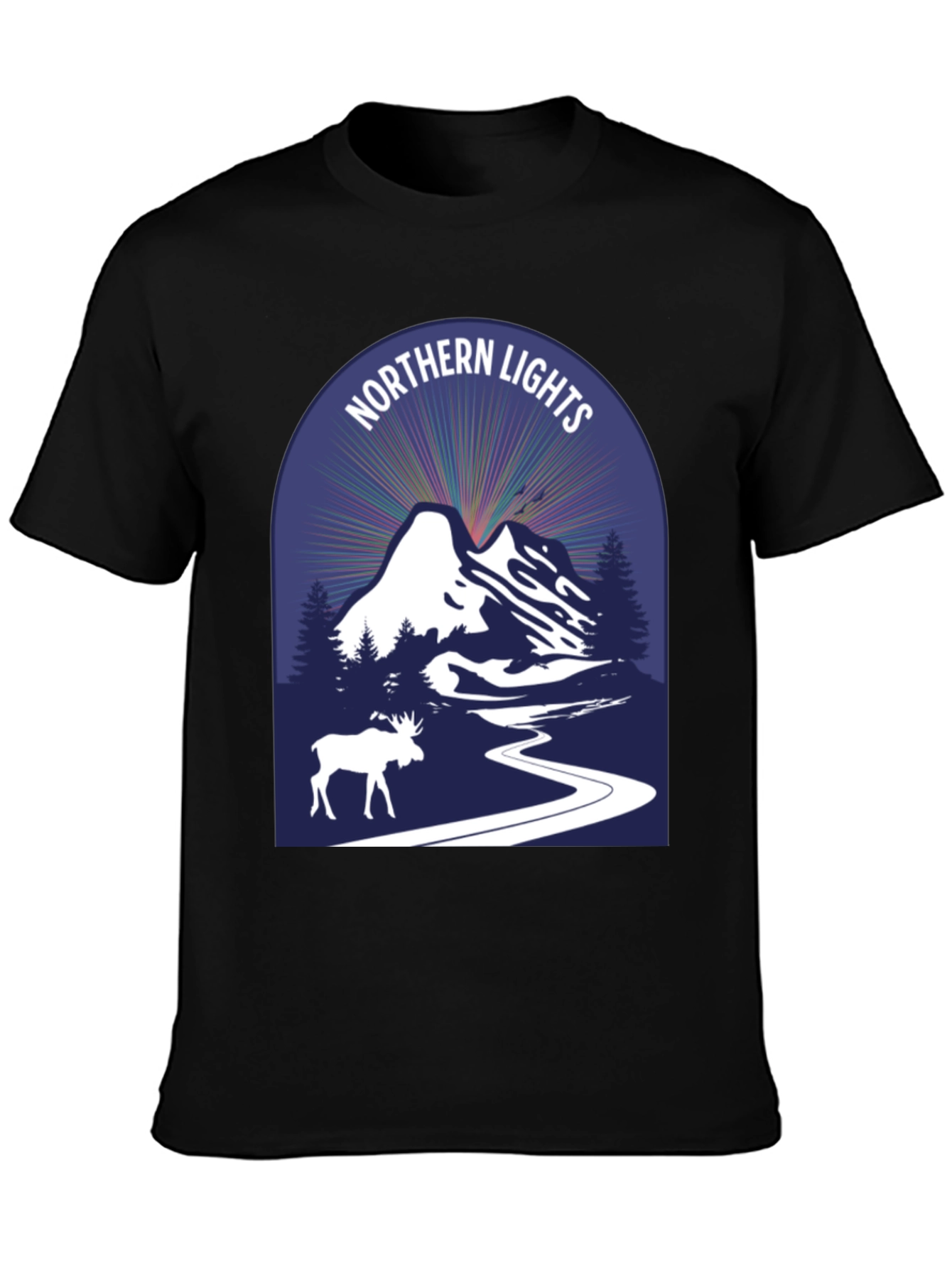 Northern Lights Moose Graphic Tee