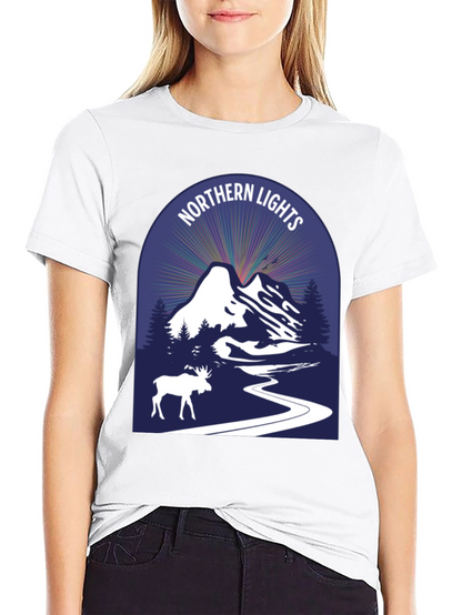 Northern Lights Moose Graphic Tee