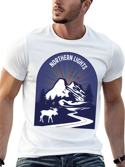 Northern Lights Moose Graphic Tee