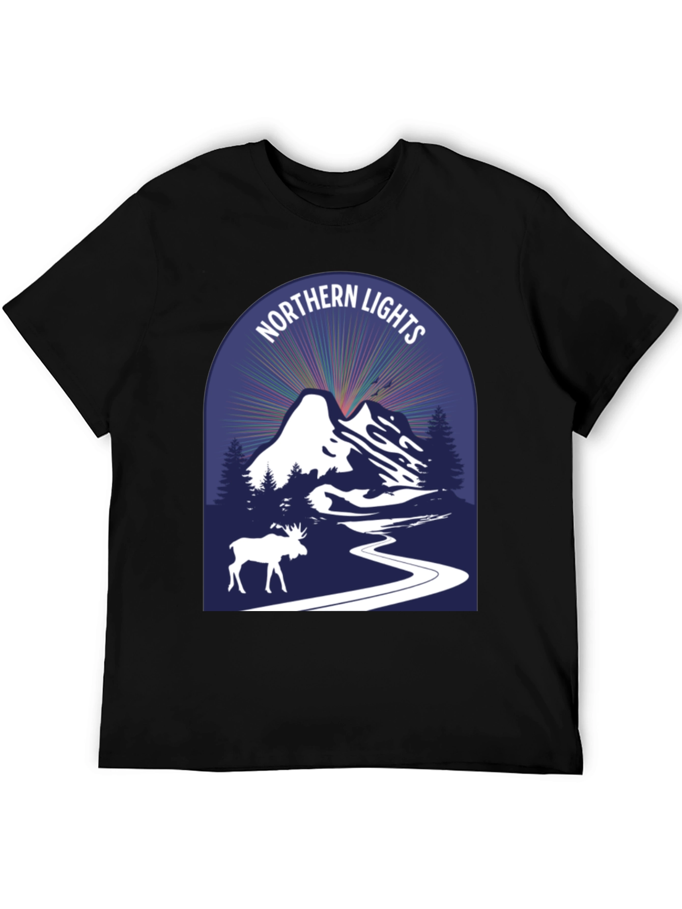 Northern Lights Moose Graphic Tee