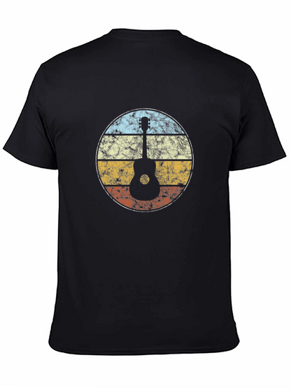 Retro Guitar Sunset Graphic Tee - Black