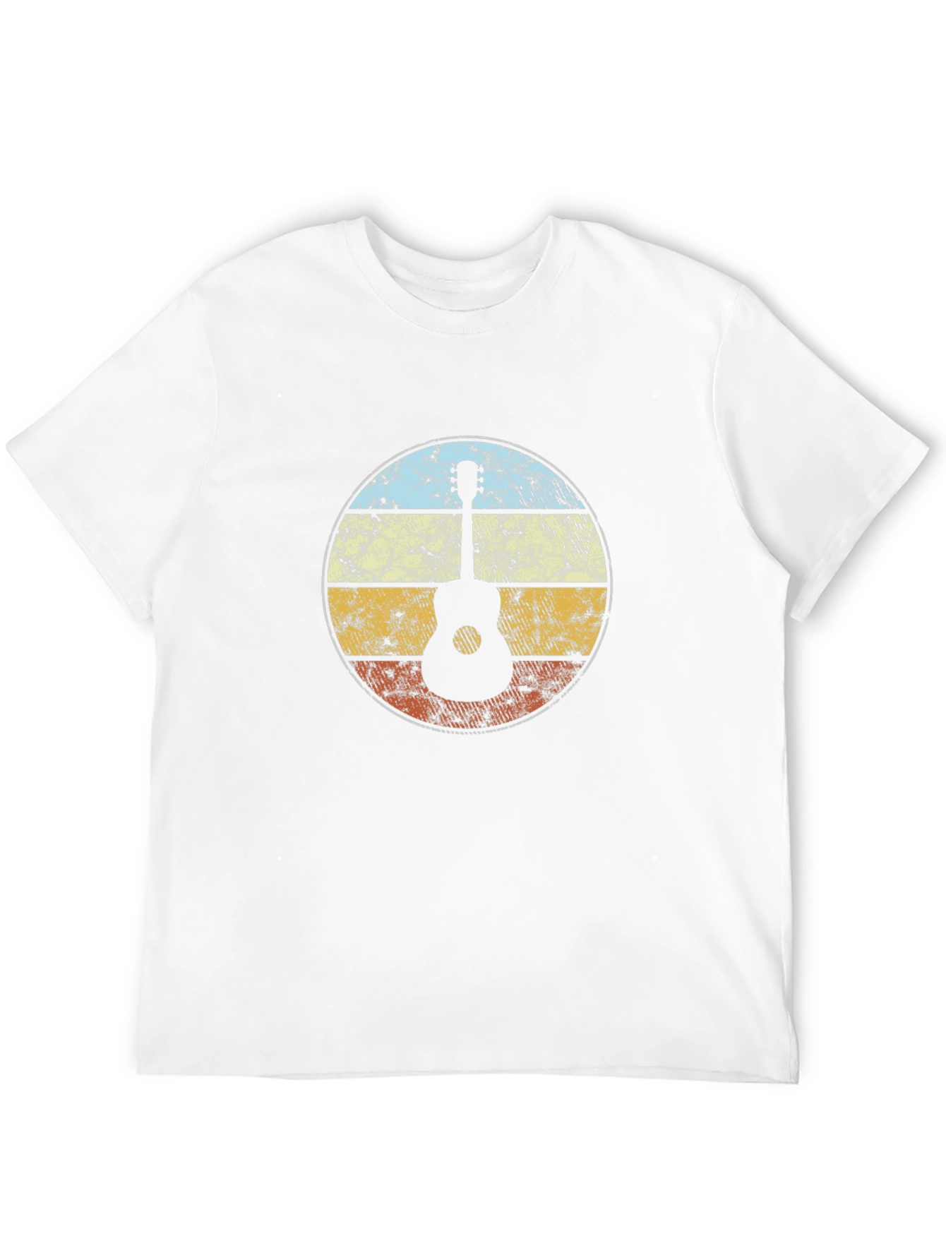 Retro Guitar Sunset Graphic Tee - Black