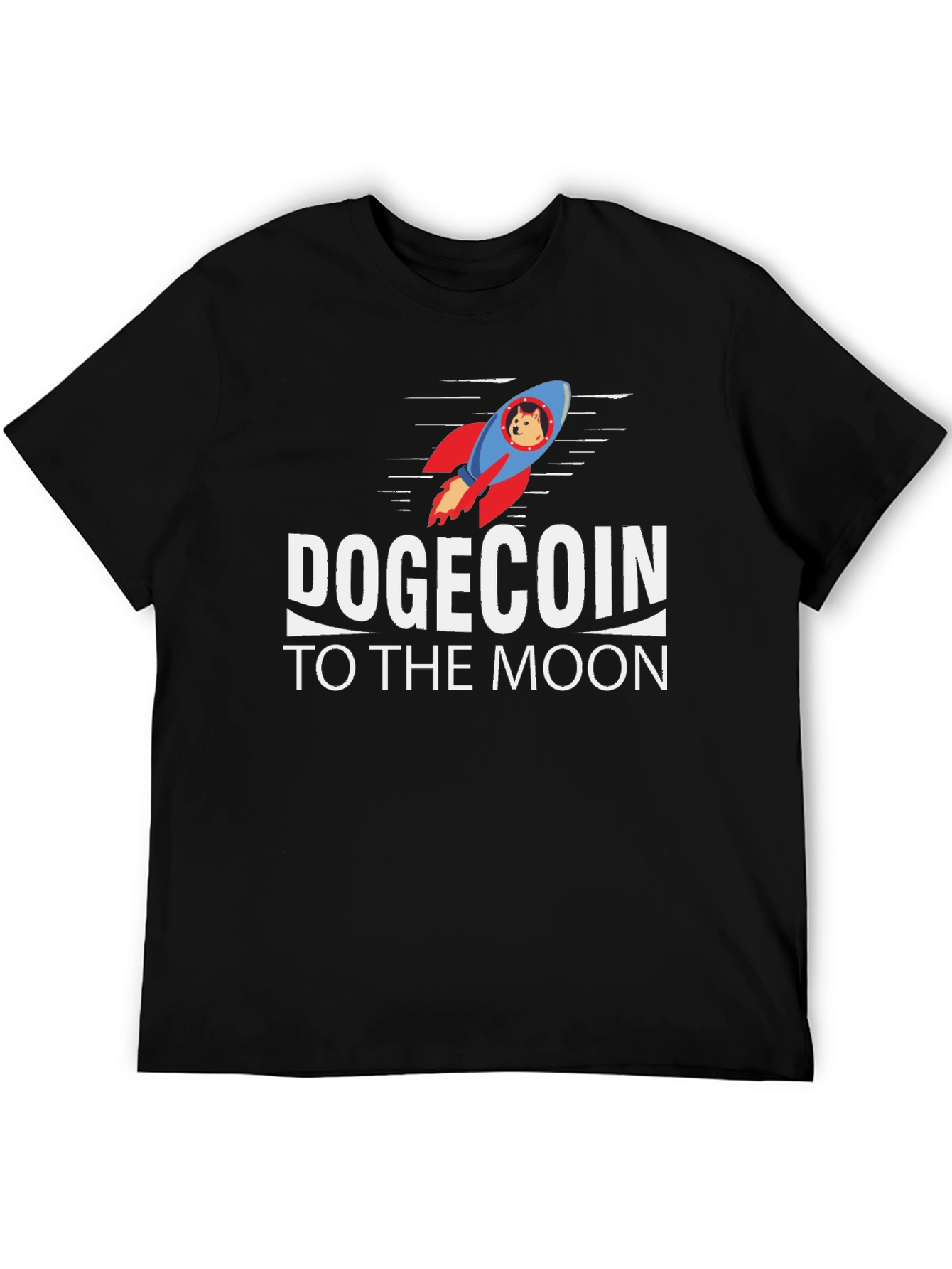 Dogecoin to the Moon Black T-Shirt