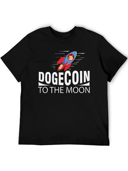 Dogecoin to the Moon Black T-Shirt