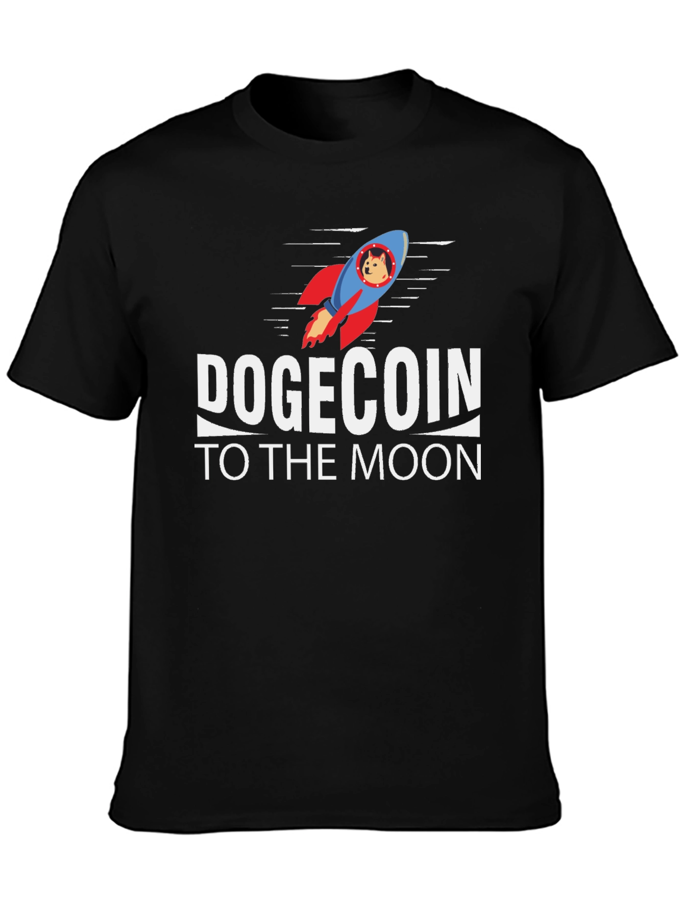 Dogecoin to the Moon Black T-Shirt