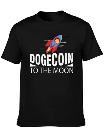 Dogecoin to the Moon Black T-Shirt