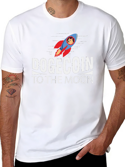 Dogecoin to the Moon Black T-Shirt