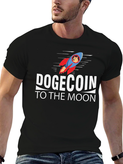 Dogecoin to the Moon Black T-Shirt