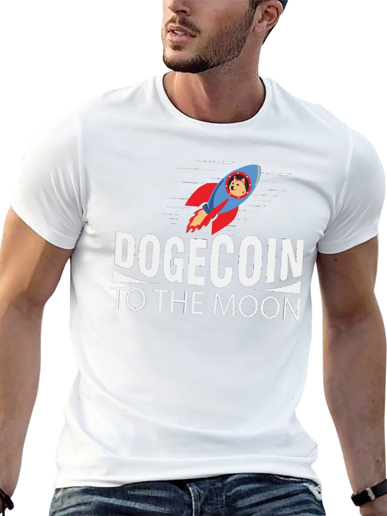 Dogecoin to the Moon Black T-Shirt