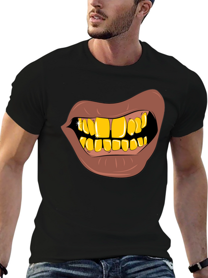Gold Teeth Graphic T-Shirt - Novelty Style