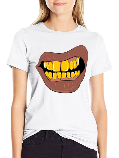 Gold Teeth Graphic T-Shirt - Novelty Style