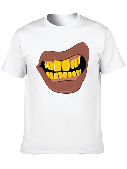 Gold Teeth Graphic T-Shirt - Novelty Style