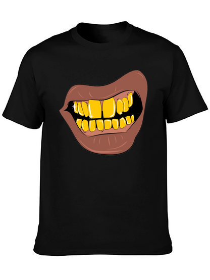 Gold Teeth Graphic T-Shirt - Novelty Style