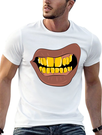 Gold Teeth Graphic T-Shirt - Novelty Style