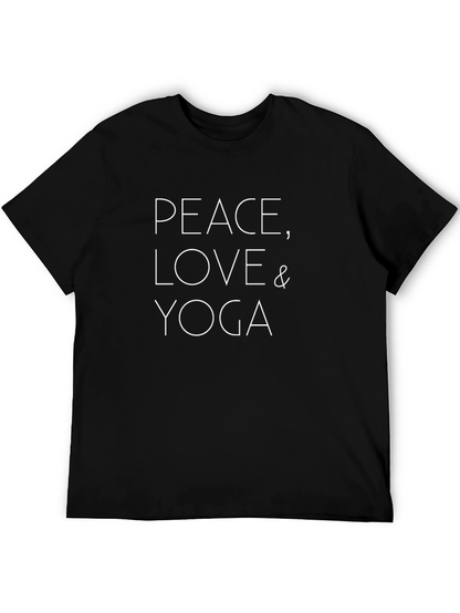 Peace Love Yoga T-Shirt - Black Graphic Tee