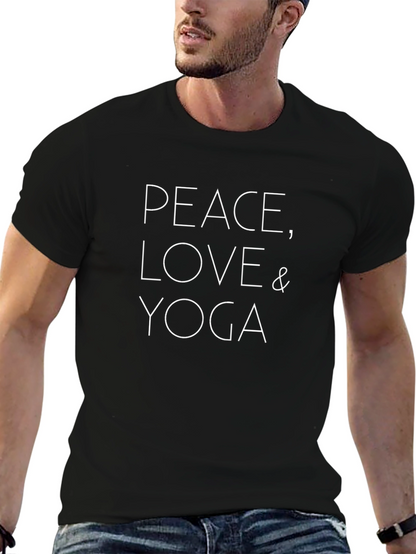 Peace Love Yoga T-Shirt - Black Graphic Tee