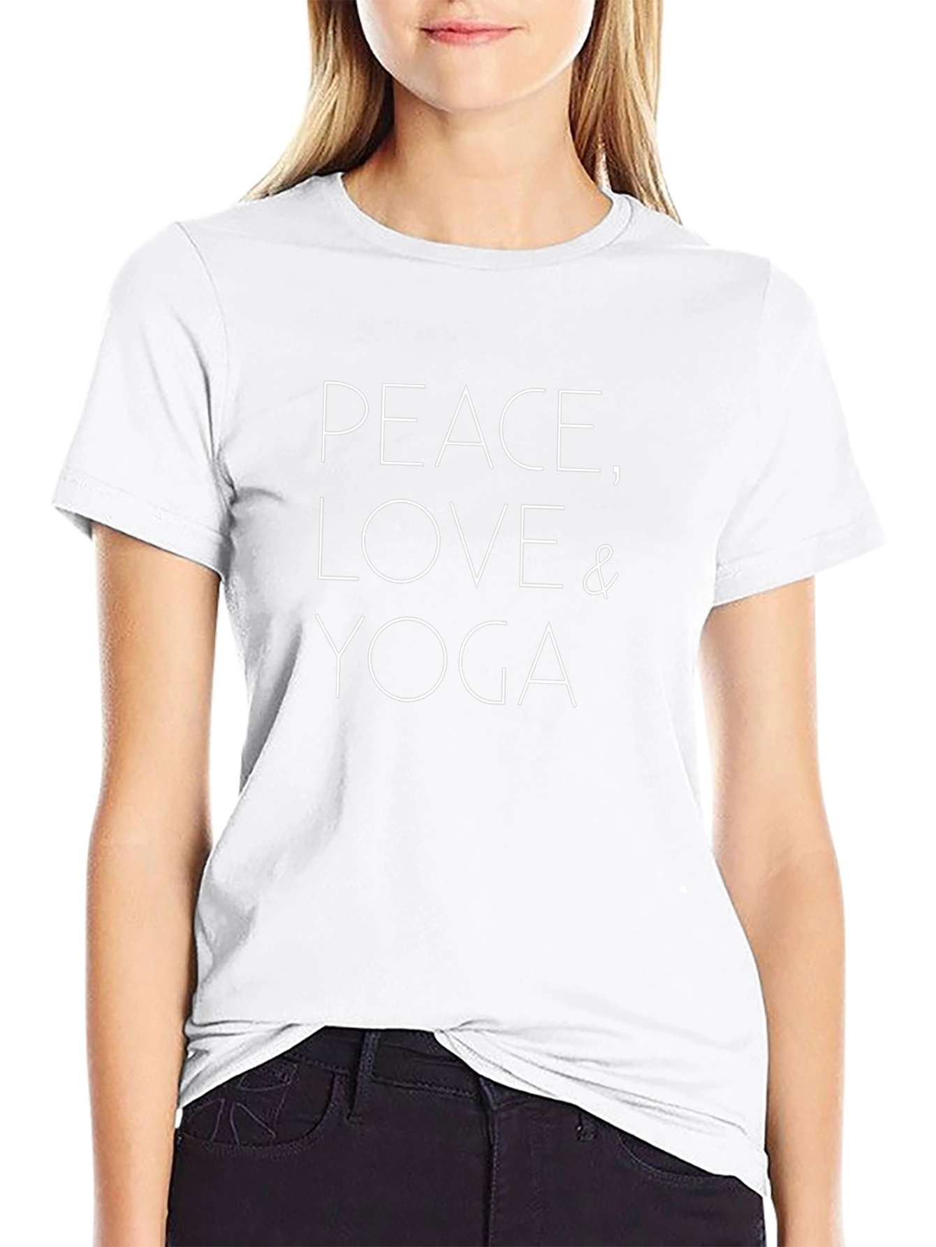 Peace Love Yoga T-Shirt - Black Graphic Tee