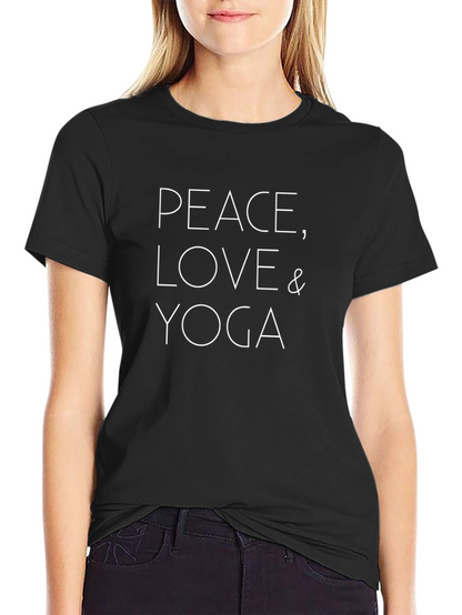 Peace Love Yoga T-Shirt - Black Graphic Tee