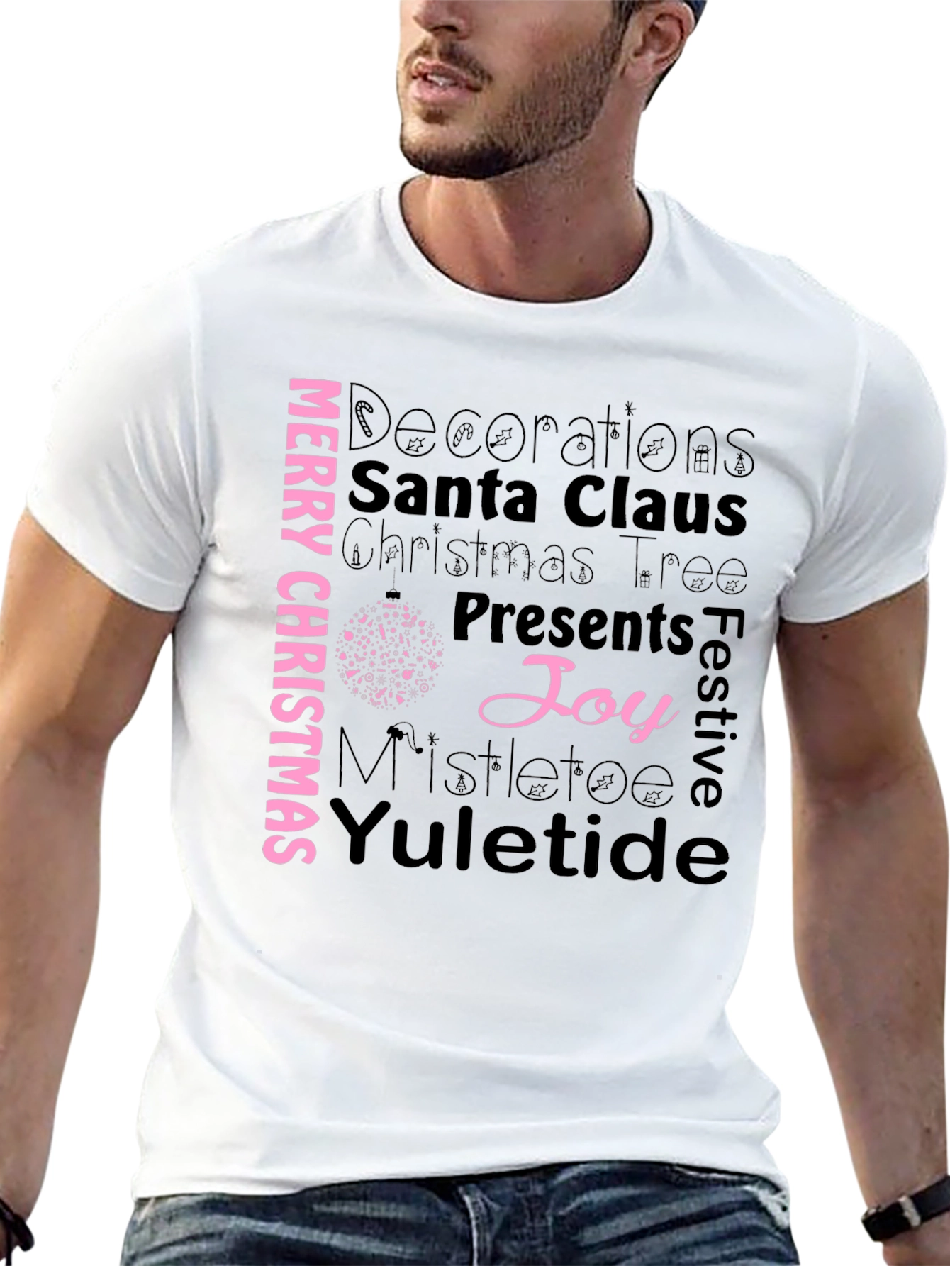 Merry Christmas T-Shirt - Holiday Word Art