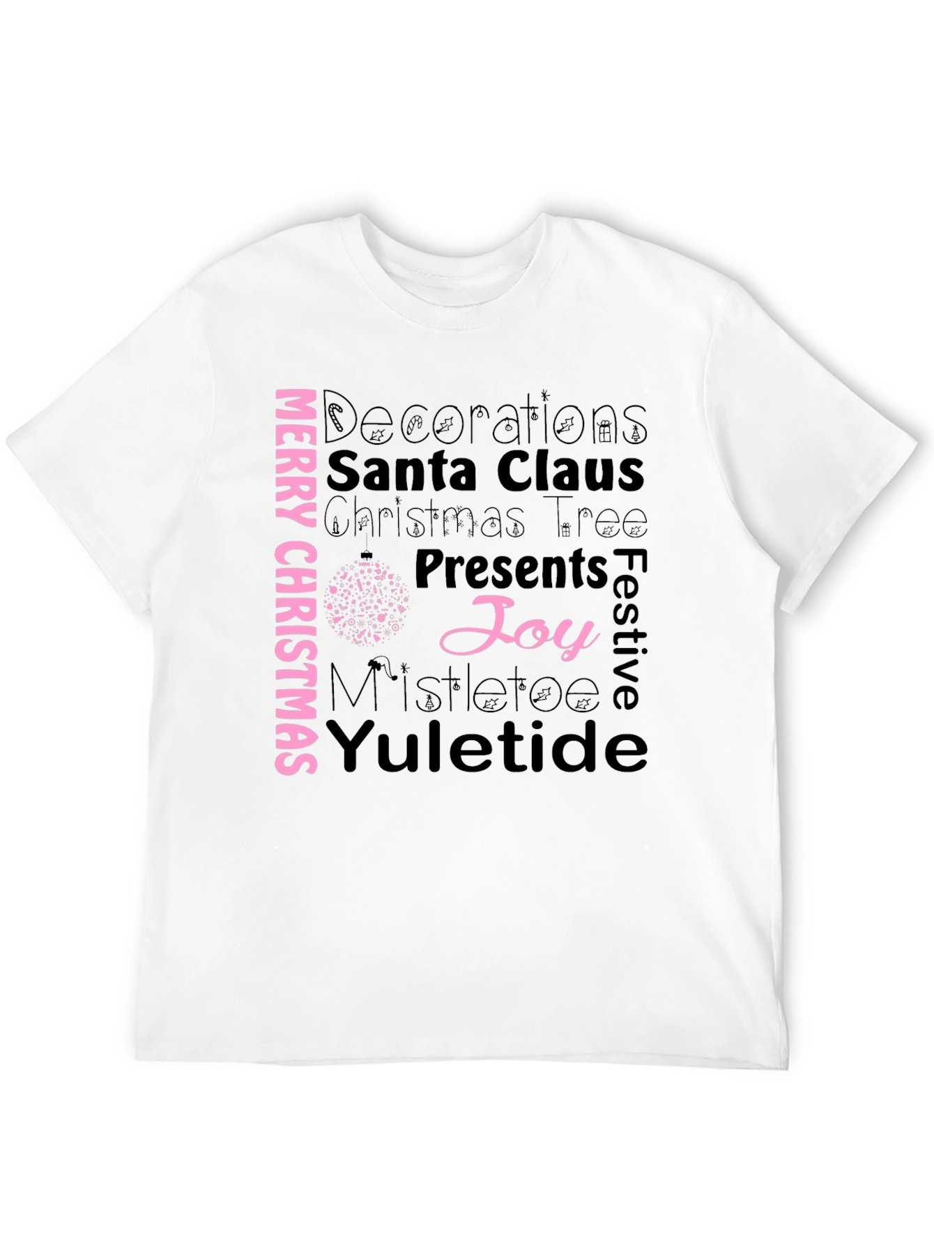 Merry Christmas T-Shirt - Holiday Word Art