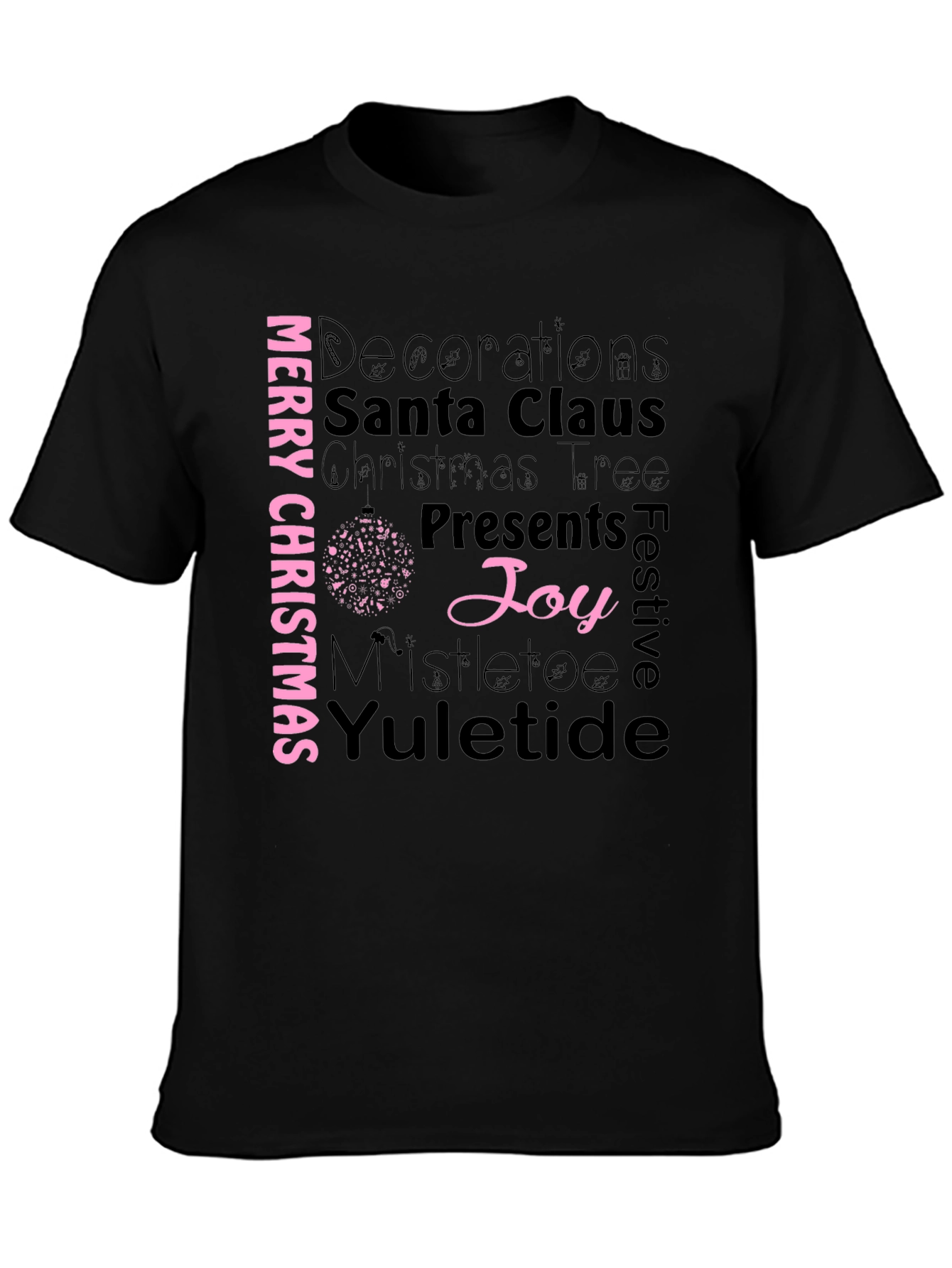 Merry Christmas T-Shirt - Holiday Word Art