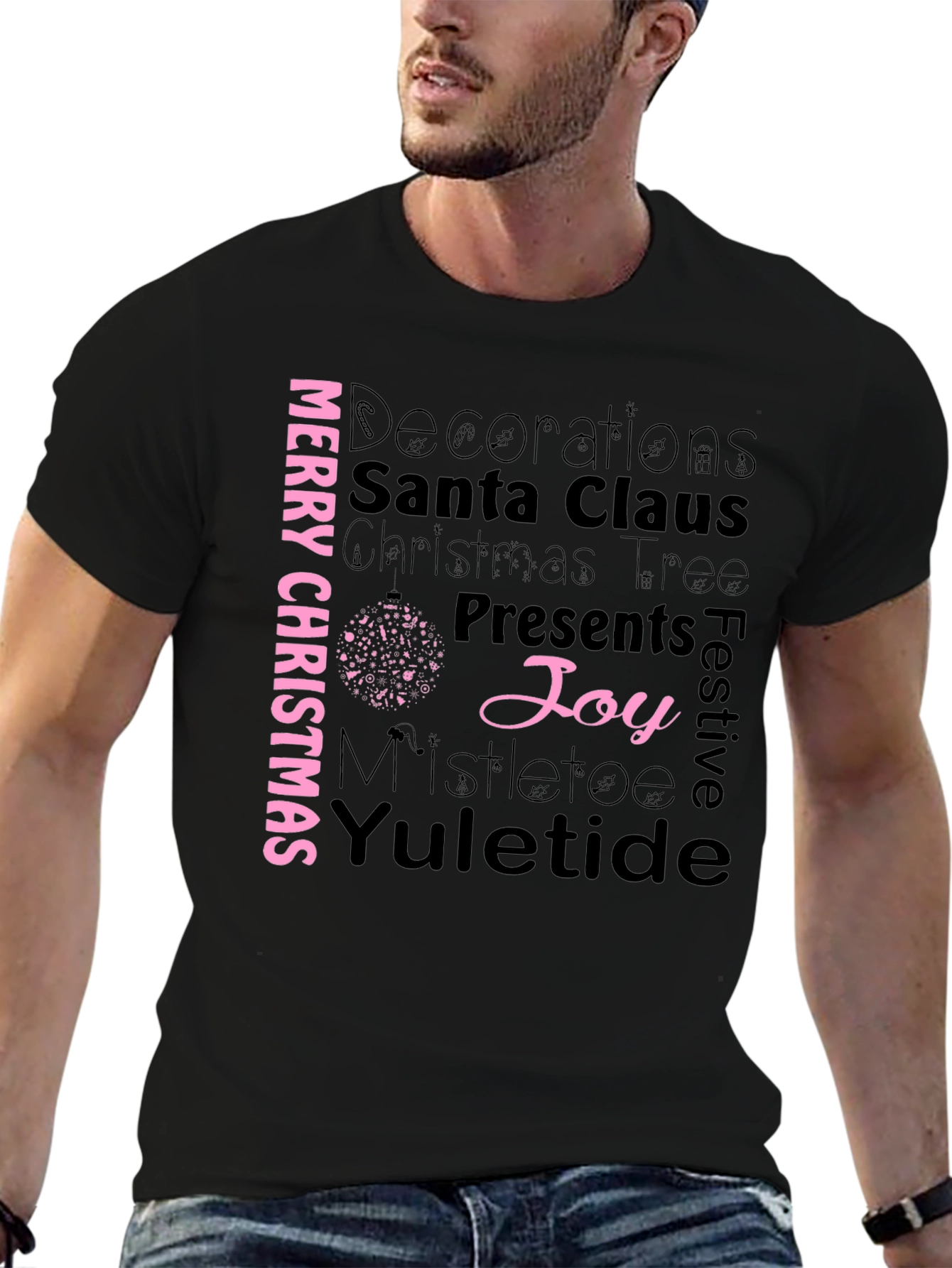 Merry Christmas T-Shirt - Holiday Word Art