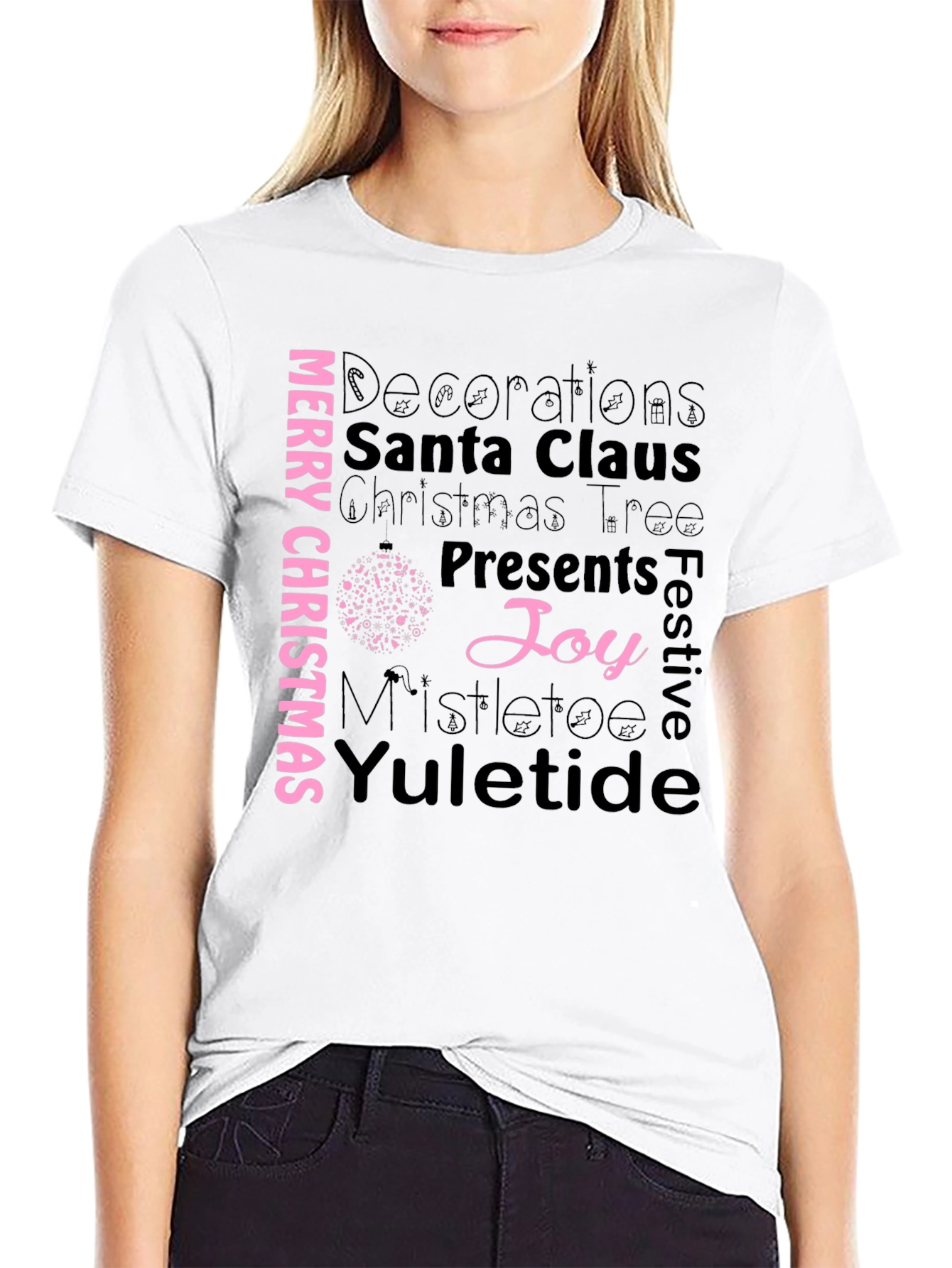 Merry Christmas T-Shirt - Holiday Word Art