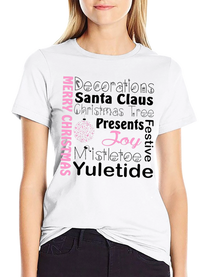 Merry Christmas T-Shirt - Holiday Word Art