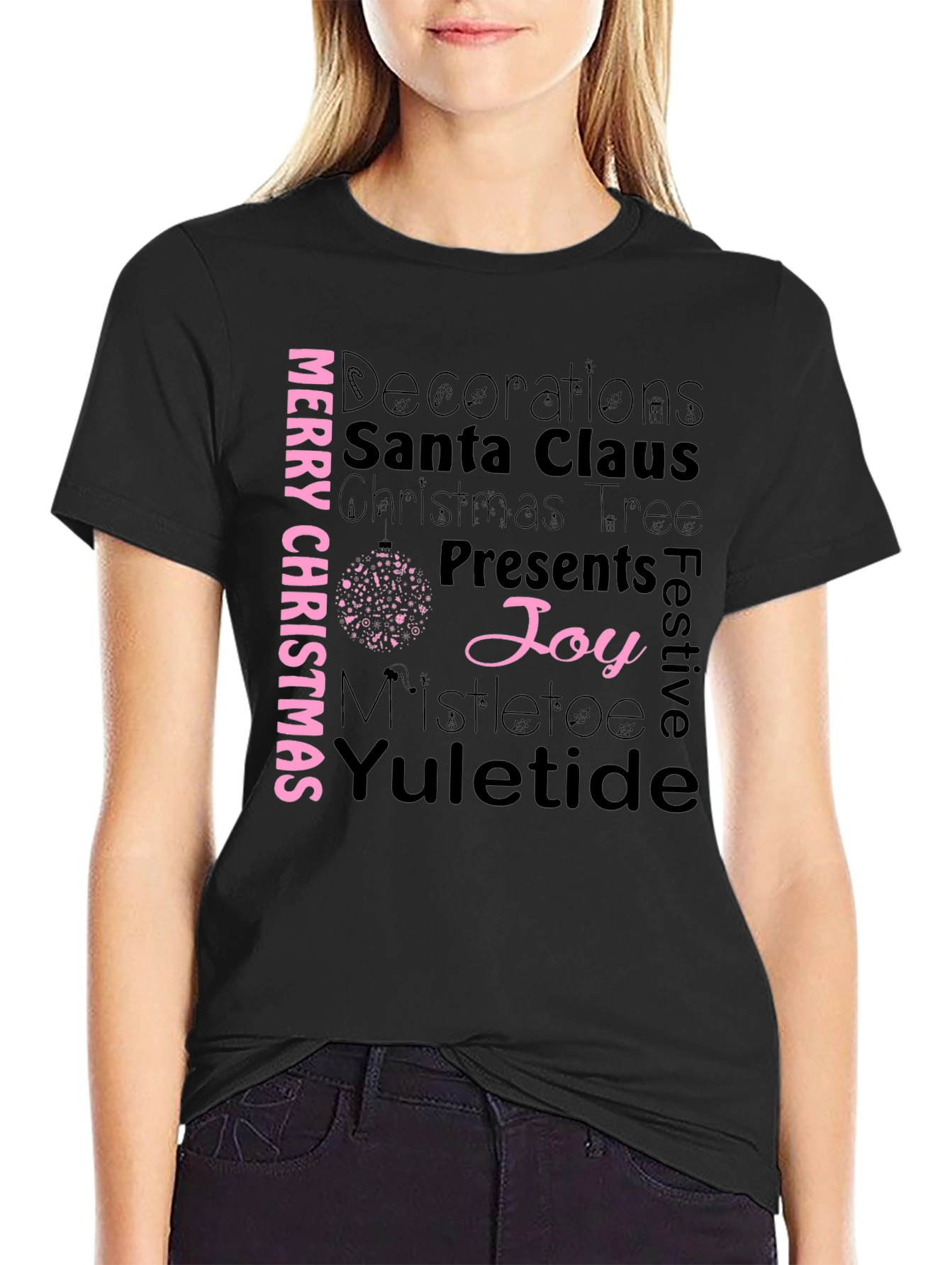 Merry Christmas T-Shirt - Holiday Word Art